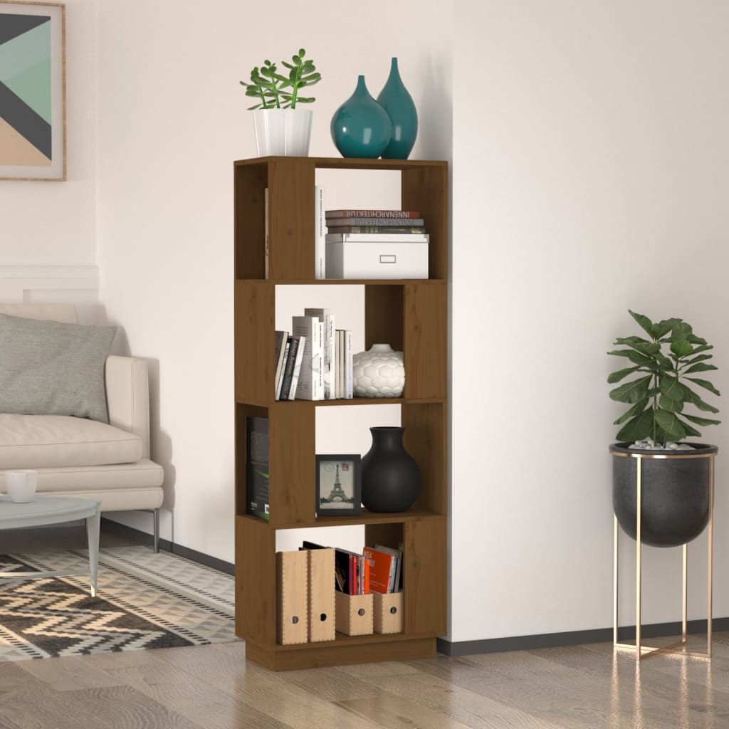 Libreria/Divisorio Miele 51x25x132 cm in Legno Massello di Pino 814042