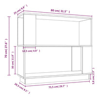 Libreria/Divisorio Bianco 80x25x70 cm in Legno Massello di Pino 814050