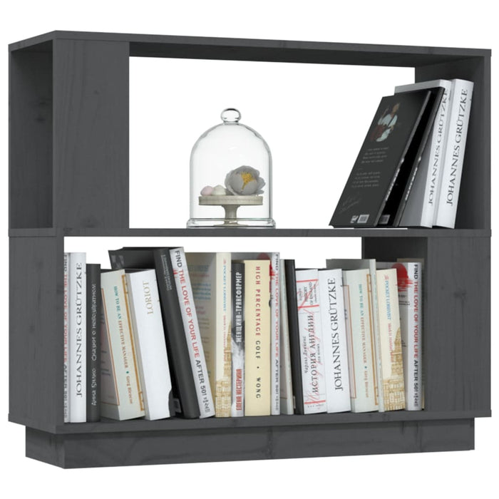 Libreria/Divisorio Grigio 80x25x70 cm in Legno Massello di Pino