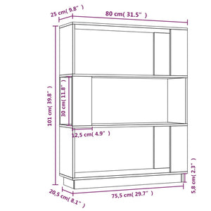 Libreria/Divisorio 80x25x101 cm in Legno Massello di Pino