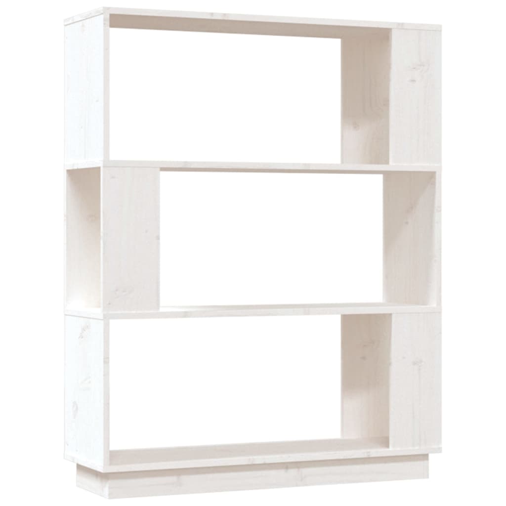 Libreria/Divisorio Bianco 80x25x101 cm Legno Massello di Pino 814055