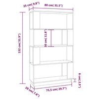 Libreria/Divisorio 80x25x132 cm in Legno Massello di Pino cod mxl 20533