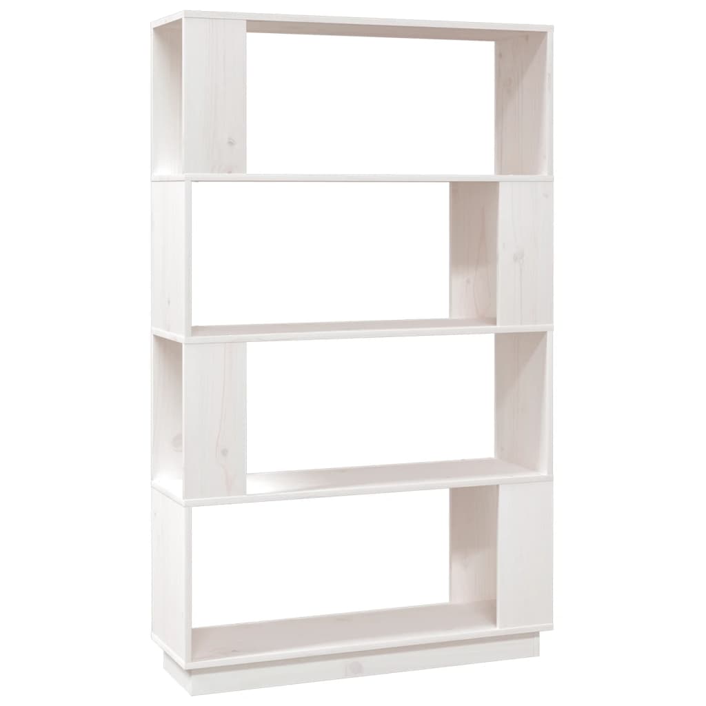 Libreria/Divisorio Bianco 80x25x132 cm Legno Massello di Pino cod mxl 16520