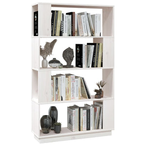 Libreria/Divisorio Bianco 80x25x132 cm Legno Massello di Pino cod mxl 16520