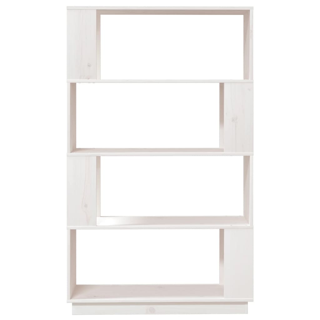 Libreria/Divisorio Bianco 80x25x132 cm Legno Massello di Pino cod mxl 16520