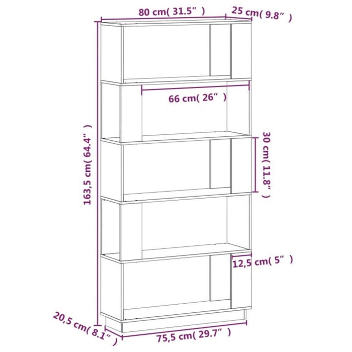 Libreria/Divisorio 80x25x163,5 cm Legno Massello di Pino cod mxl 33766