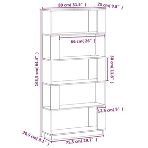 Libreria/Divisorio Miele 80x25x163,5 cm Legno Massello