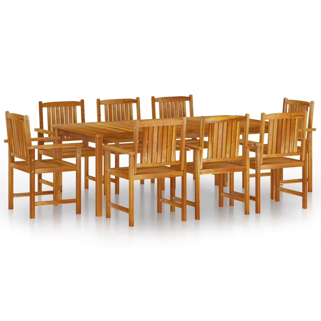 Set da Pranzo per Giardino 9 pz in Legno Massello di Acacia cod mxl 43299