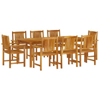 Set da Pranzo per Giardino 9 pz in Legno Massello di Acacia cod mxl 43299