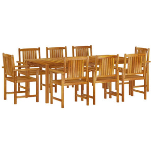 Set da Pranzo per Giardino 9 pz in Legno Massello di Acacia cod mxl 43299