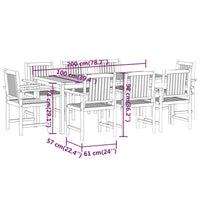 Set da Pranzo per Giardino 9 pz in Legno Massello di Acacia cod mxl 43299