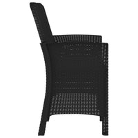 Sedia da Giardino a 2 Posti con Cuscini PP Rattan Grafite cod mxl 45719