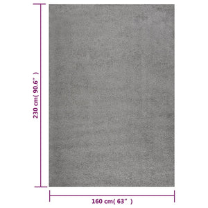 Tappeto Shaggy a Pelo Alto Grigio 160x230 cm 342134