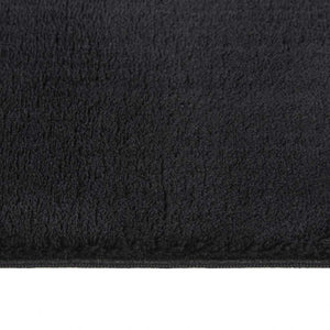 Tappeto Lavabile Soffice Pelo Corto 160x230 cm Antiscivolo Nero 342186