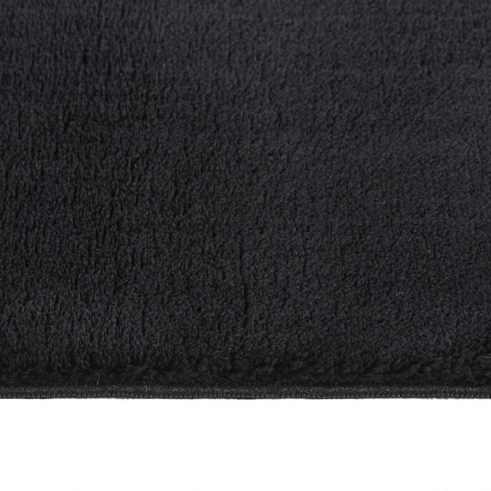 Tappeto Lavabile Soffice Pelo Corto 160x230 cm Antiscivolo Nero 342186