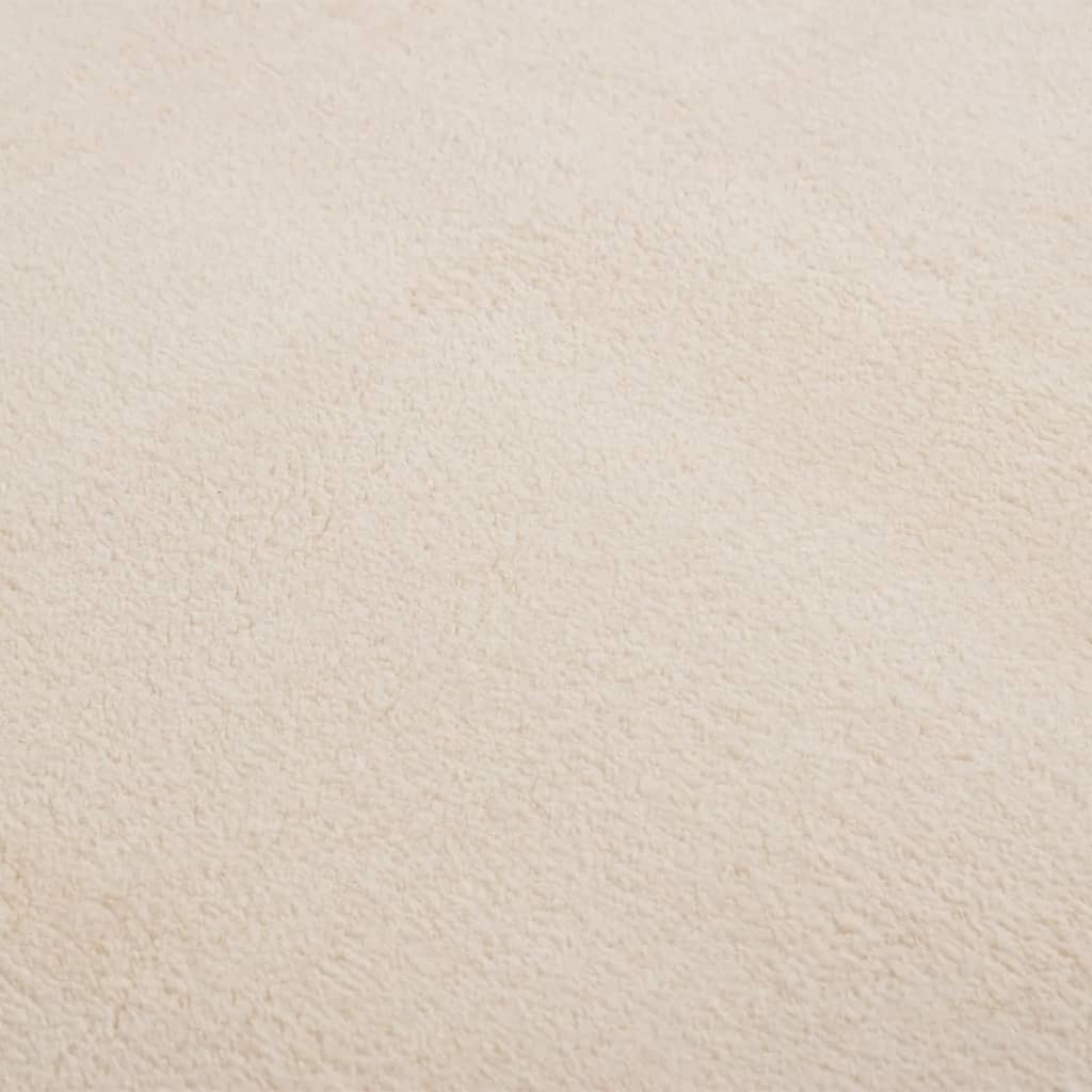 Tappeto Lavabile Soffice Pelo Corto 200x290cm Antiscivolo Beige 342203