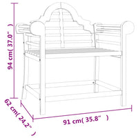 Sedie da Giardino 2 pz 91x62x94 cm in Legno Massello di Teak 319151