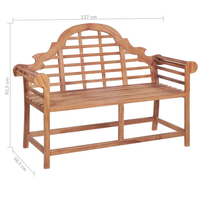 Panca da Giardino 127x58,5x92,5 cm in Legno Massello di Teak 319152