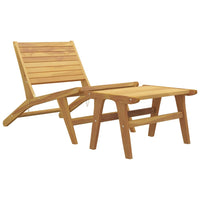 Sedia da Giardino con Poggiapiedi in Legno Massello di Teak 319154