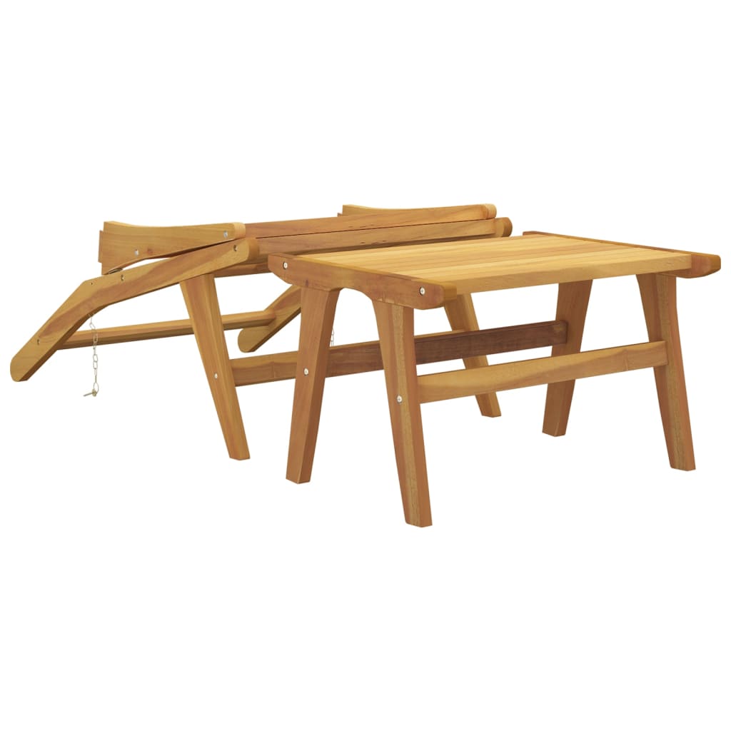 Sedia da Giardino con Poggiapiedi in Legno Massello di Teak 319154