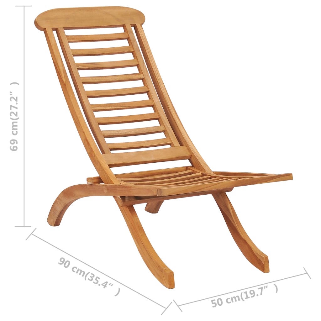 Sedia da Giardino Pieghevole 50x90x69 cm Legno Massello di Teak 319163