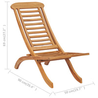 Sedia da Giardino Pieghevole 50x90x69 cm Legno Massello di Teak 319163