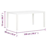 Tavolo da Giardino 150x90x72 cm in PP Bianco 317734