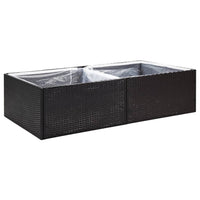 Fioriera da Giardino Nero 157x80x40 cm in Polyrattan 319172