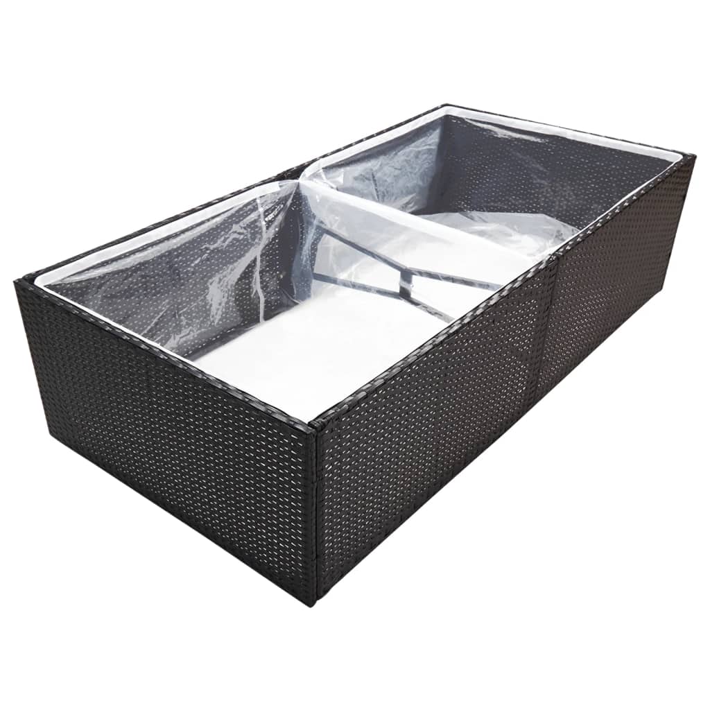 Fioriera da Giardino Nero 157x80x40 cm in Polyrattan 319172