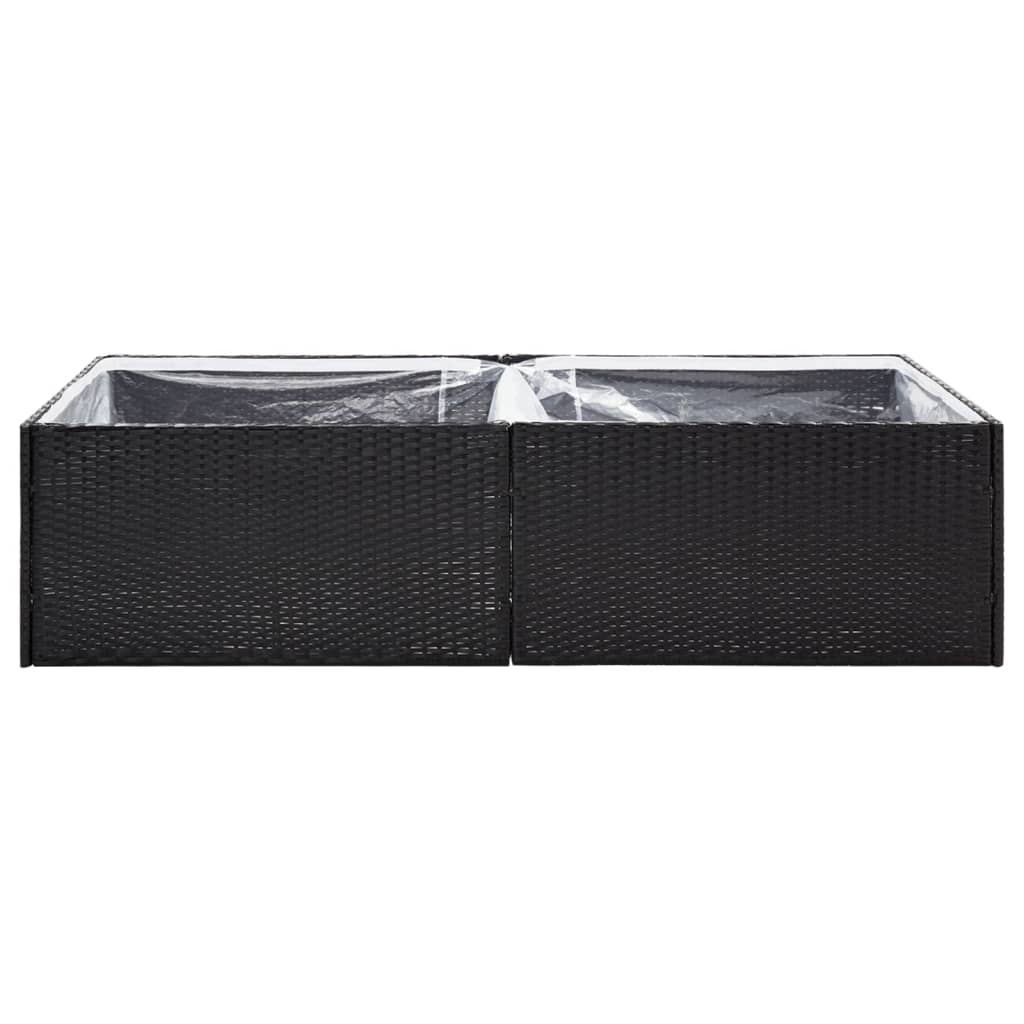 Fioriera da Giardino Nero 157x80x40 cm in Polyrattan cod mxl 67082