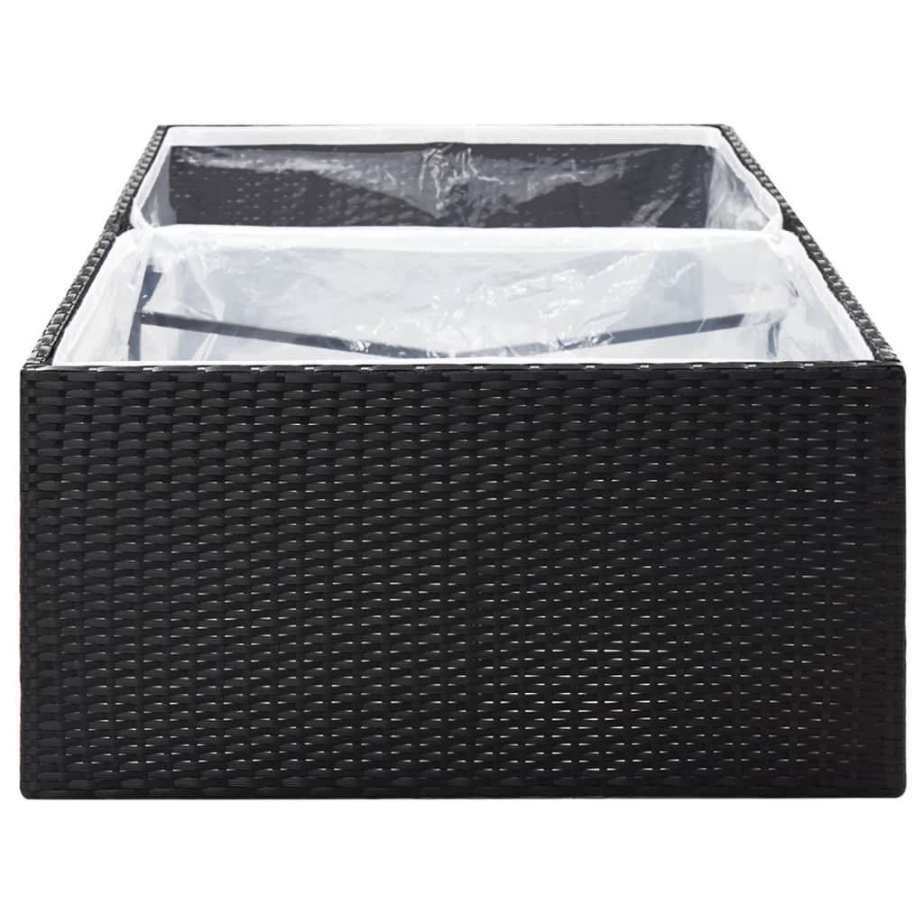 Fioriera da Giardino Nero 157x80x40 cm in Polyrattan 319172