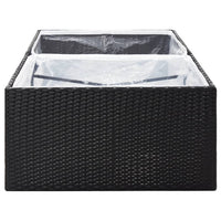 Fioriera da Giardino Nero 157x80x40 cm in Polyrattan cod mxl 67082