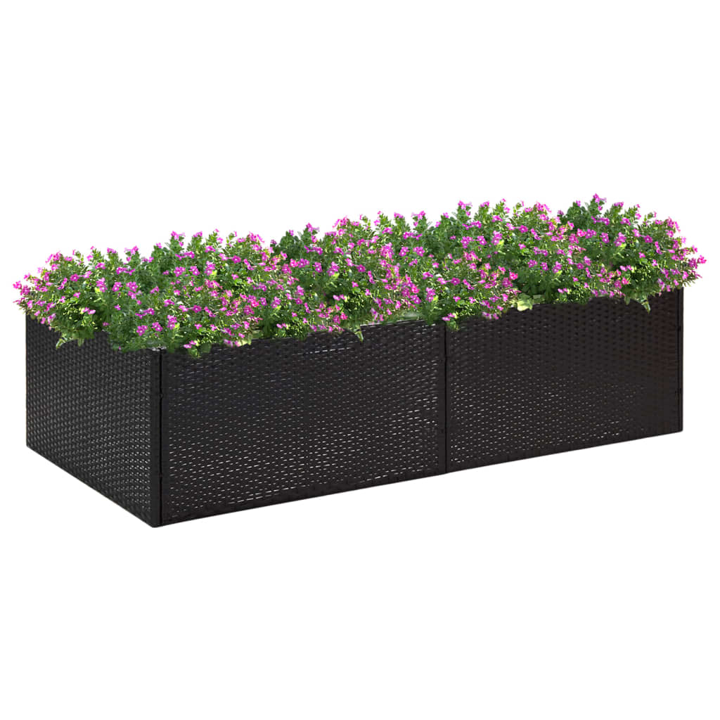 Fioriera da Giardino Nero 157x80x40 cm in Polyrattan 319172