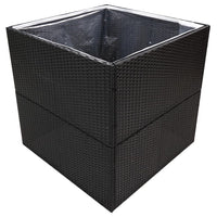 Fioriera da Giardino Nero 80x80x80 cm in Polyrattan cod mxl 67349