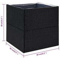 Fioriera da Giardino Nero 80x80x80 cm in Polyrattan cod mxl 67349