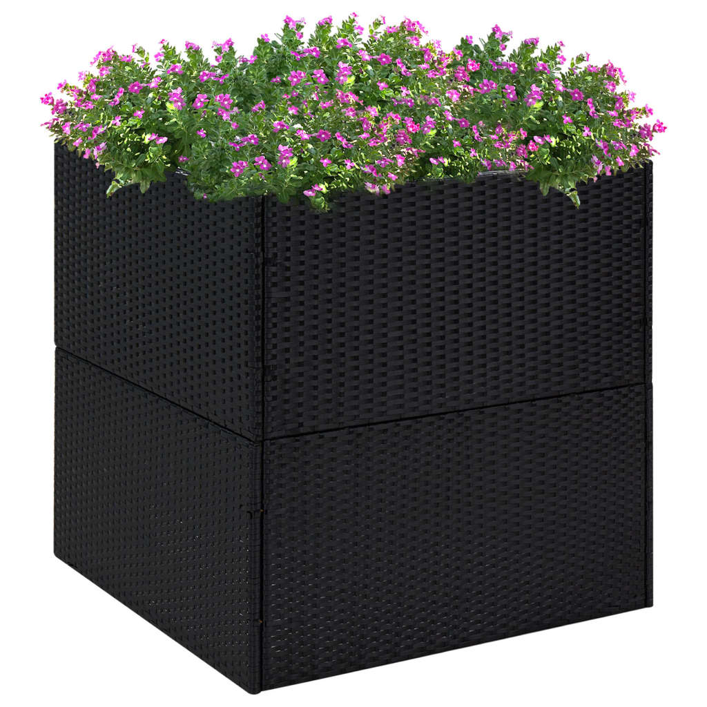 Fioriera da Giardino Nero 80x80x80 cm in Polyrattan cod mxl 67349