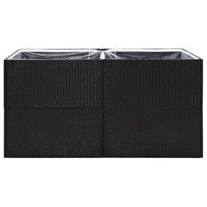 Fioriera da Giardino Nero 157x80x80 cm in Polyrattan 319174