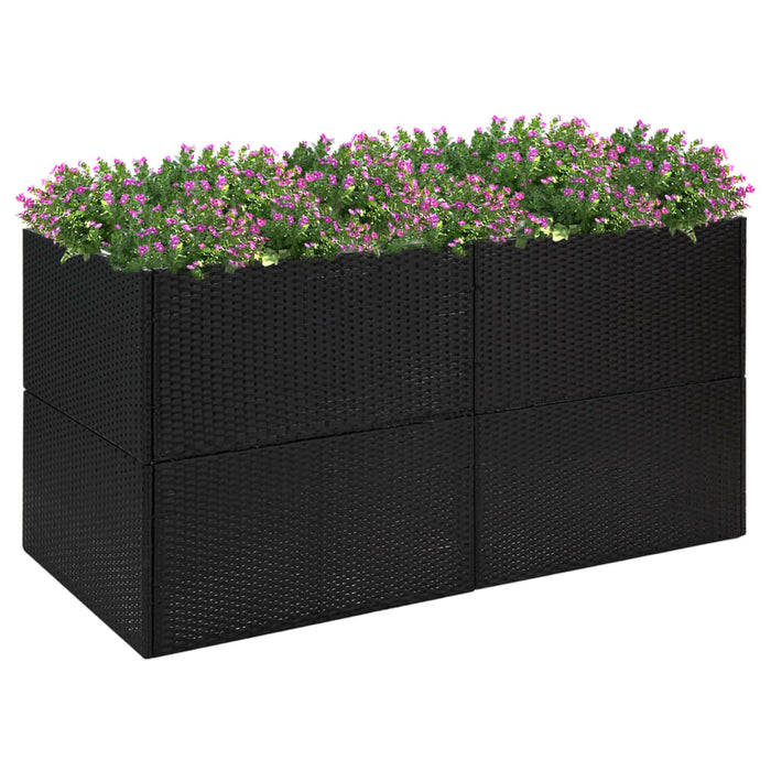 Fioriera da Giardino Nero 157x80x80 cm in Polyrattan 319174