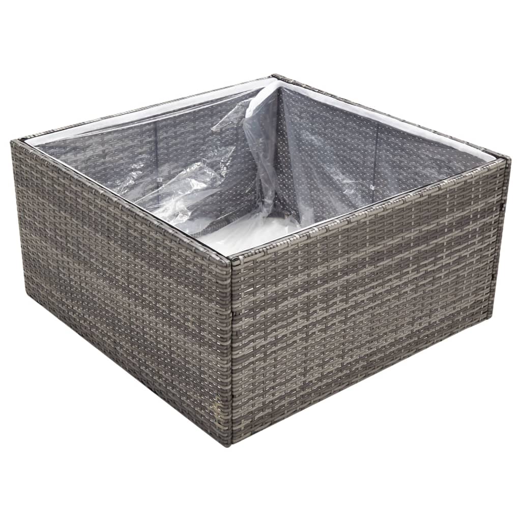 Fioriera da Giardino Grigia 80x80x40 cm in Polyrattan cod mxl 67362