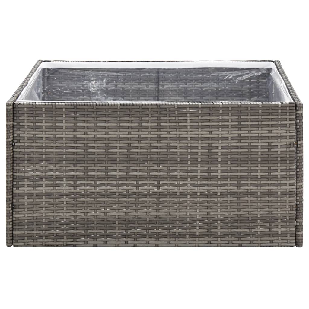 Fioriera da Giardino Grigia 80x80x40 cm in Polyrattan cod mxl 67362