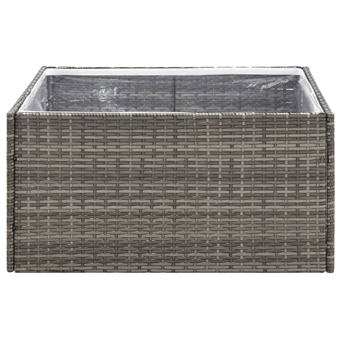 Fioriera da Giardino Grigia 80x80x40 cm in Polyrattan 319175