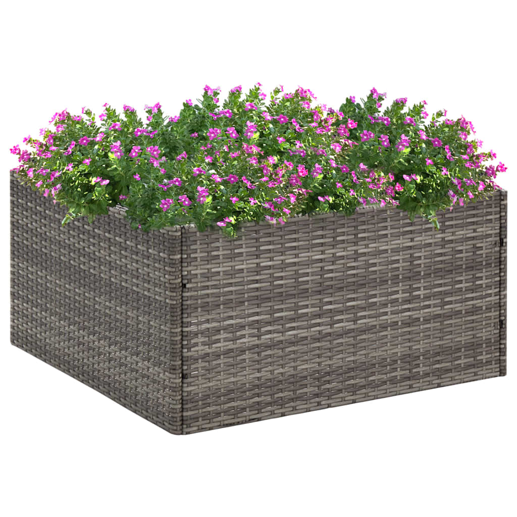 Fioriera da Giardino Grigia 80x80x40 cm in Polyrattan cod mxl 67362