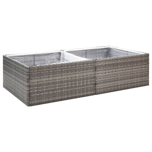 Fioriera da Giardino Grigia 157x80x40 cm in Polyrattan cod mxl 66981