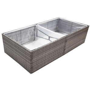 Fioriera da Giardino Grigia 157x80x40 cm in Polyrattan cod mxl 66981