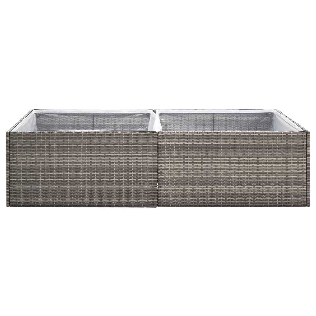 Fioriera da Giardino Grigia 157x80x40 cm in Polyrattan cod mxl 66981