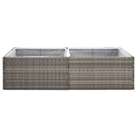 Fioriera da Giardino Grigia 157x80x40 cm in Polyrattan 319176