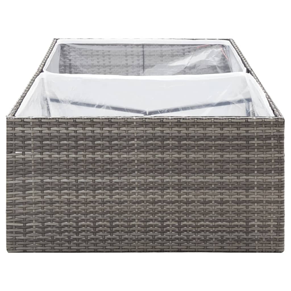 Fioriera da Giardino Grigia 157x80x40 cm in Polyrattan cod mxl 66981