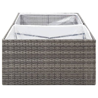 Fioriera da Giardino Grigia 157x80x40 cm in Polyrattan cod mxl 66981