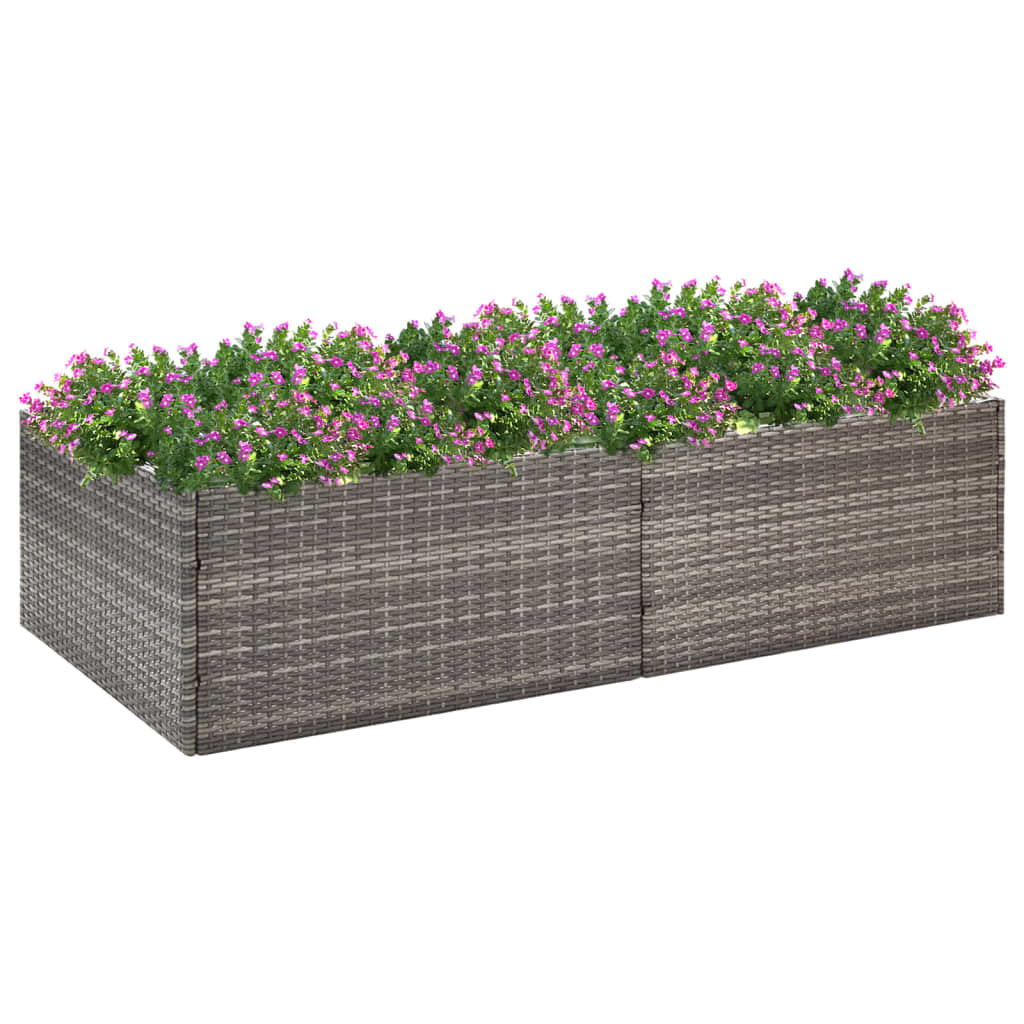 Fioriera da Giardino Grigia 157x80x40 cm in Polyrattan cod mxl 66981