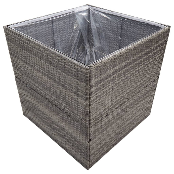 Fioriera da Giardino Grigia 80x80x80 cm in Polyrattan cod mxl 48862